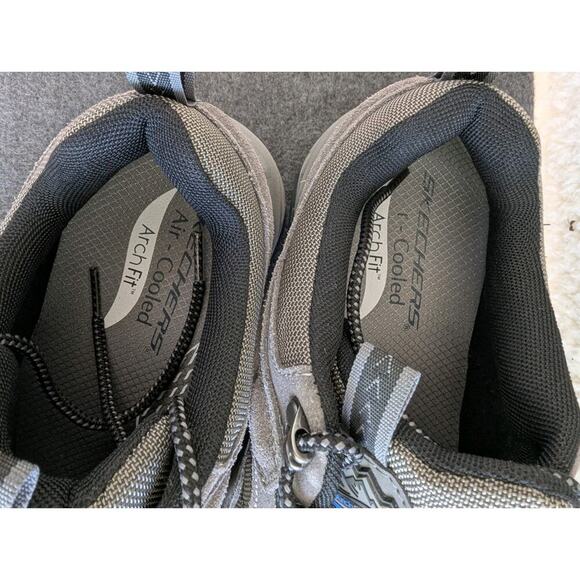 Skechers Men's 10 Goodyear Water Repellent Hiking Shoes Arch Support Grey Black - Picture 6 of 10
